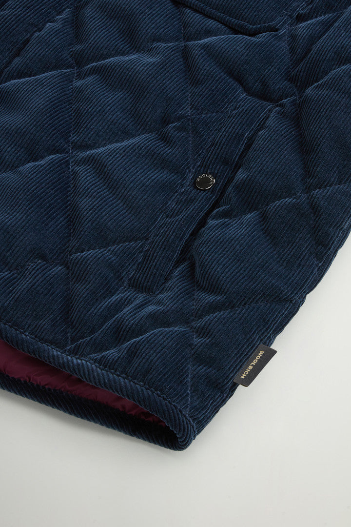 Corduroy Vest with Diamond Quilting (Coffee) - Detail View 6