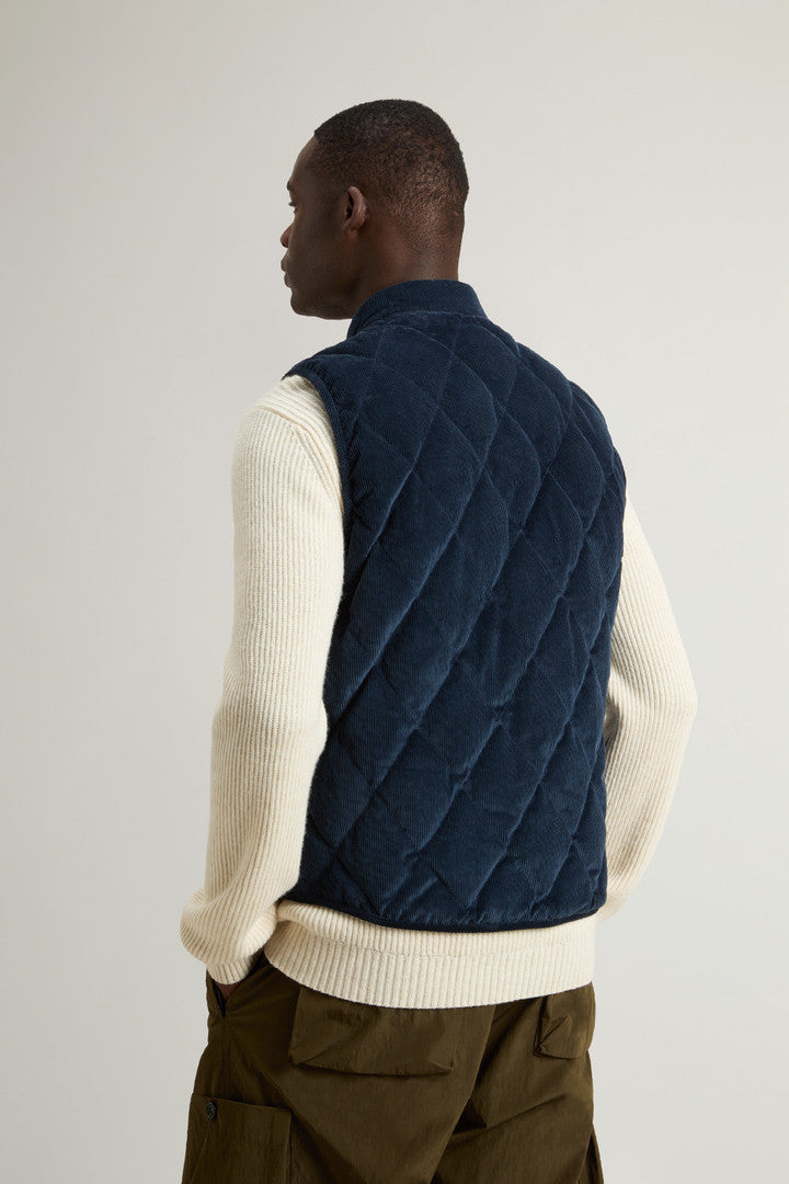Corduroy Vest with Diamond Quilting (Coffee) - Detail View 2