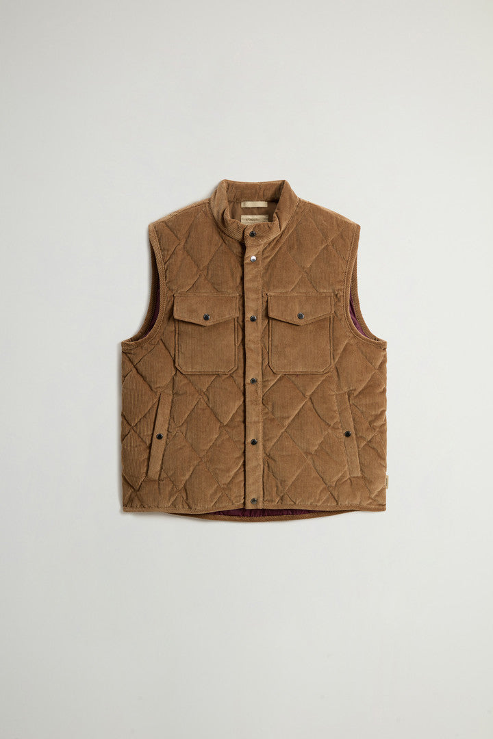 Corduroy Vest with Diamond Quilting (Melton Blue) - Detail View 5