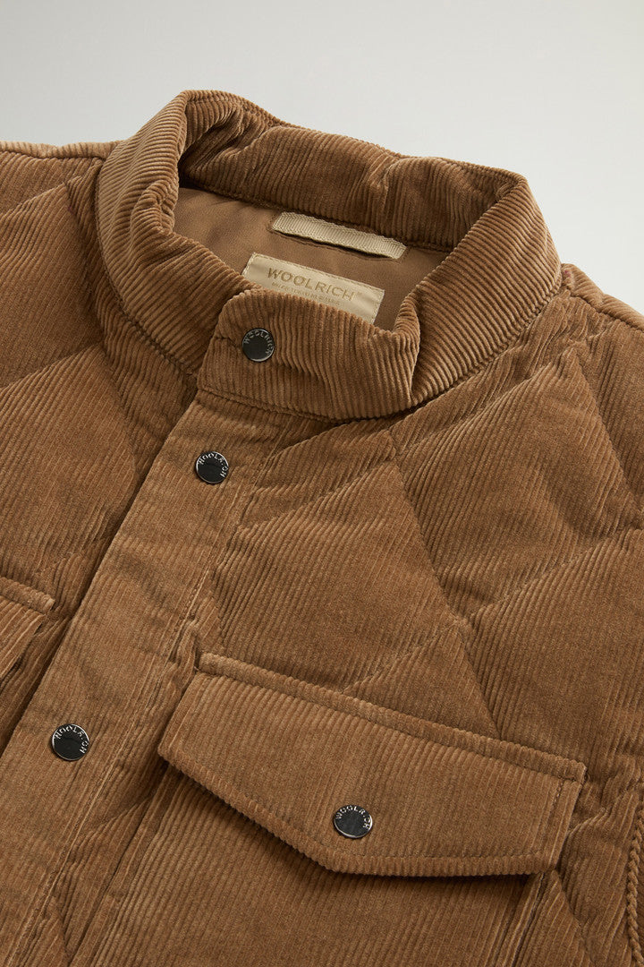 Corduroy Vest with Diamond Quilting (Melton Blue) - Detail View 6