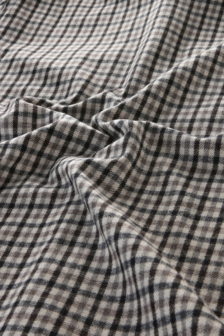 Wool Blend Oxbow Flannel Overshirt - Made in USA (Red Blue Check) - Detail View 9