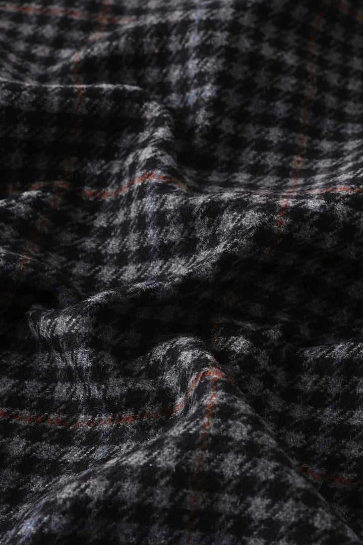 Trout Run Check Flannel Shirt in Wool Blend (Red Blue Check) - Detail View 4