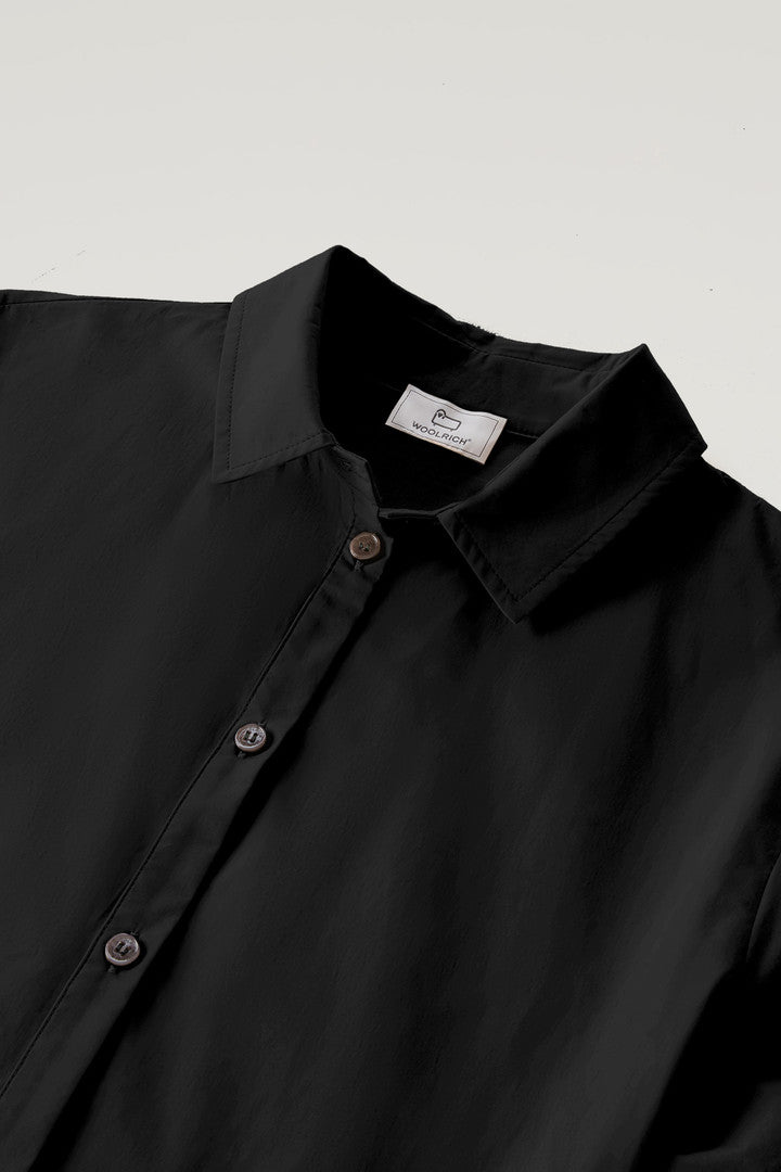 Shirt Dress in Pure Cotton Poplin (Light Oak) - Detail View 2