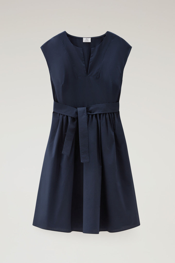 Short Dress in Pure Cotton Poplin (Koi) - Detail View 6