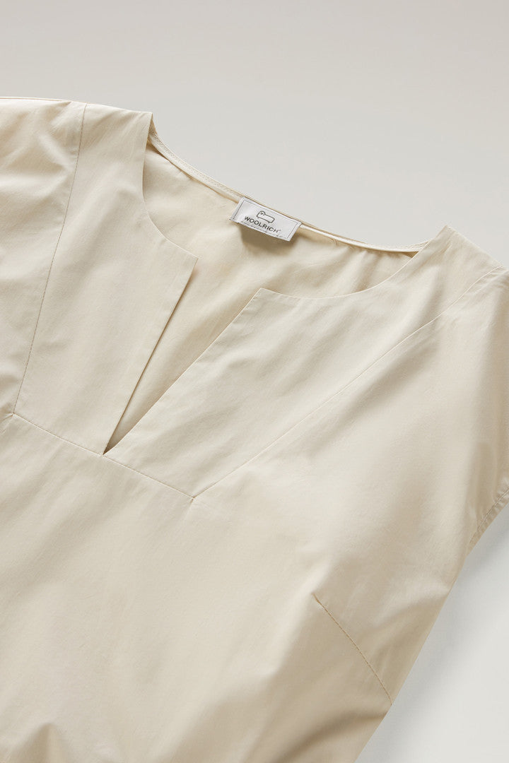 Short Dress in Pure Cotton Poplin (Black) - Detail View 2