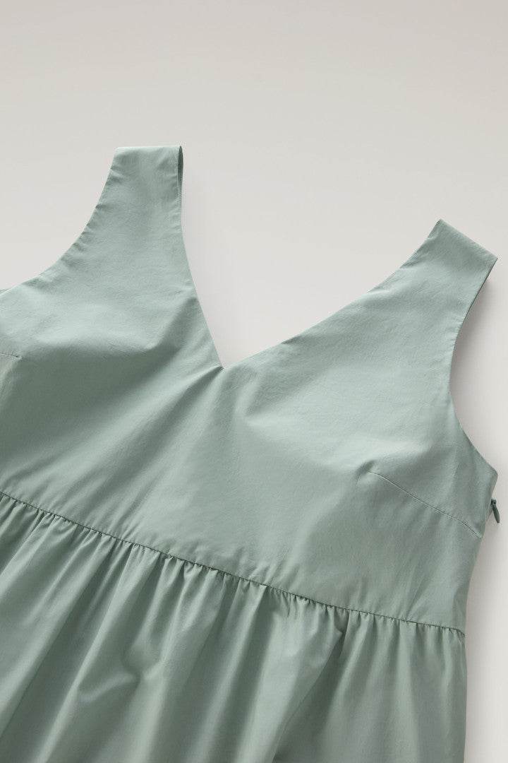 Dress in Pure Cotton Poplin (Sage) - Detail View 1