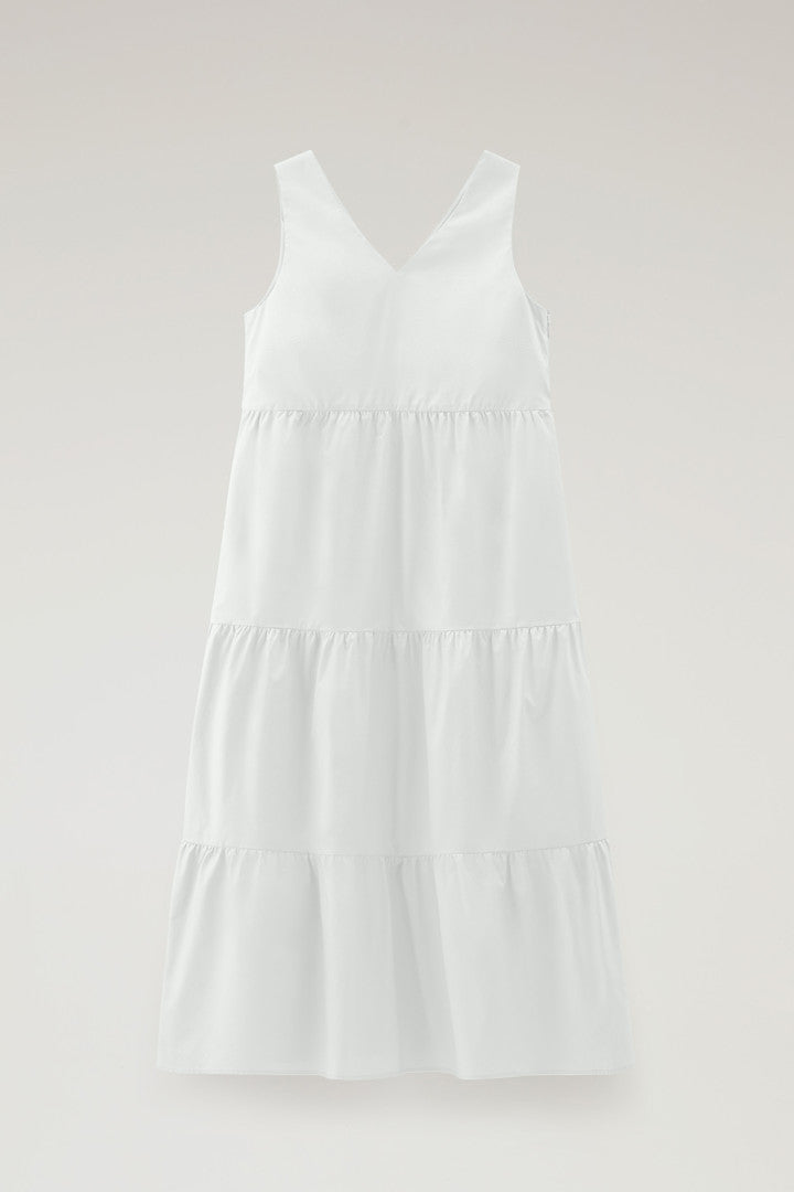 Dress in Pure Cotton Poplin (Plaster White) - Main View