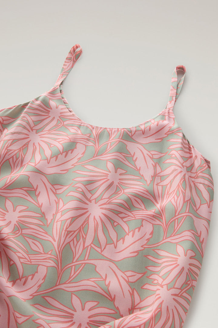 Dress with Tropical Print (Coral Sand Flower) - Detail View 1