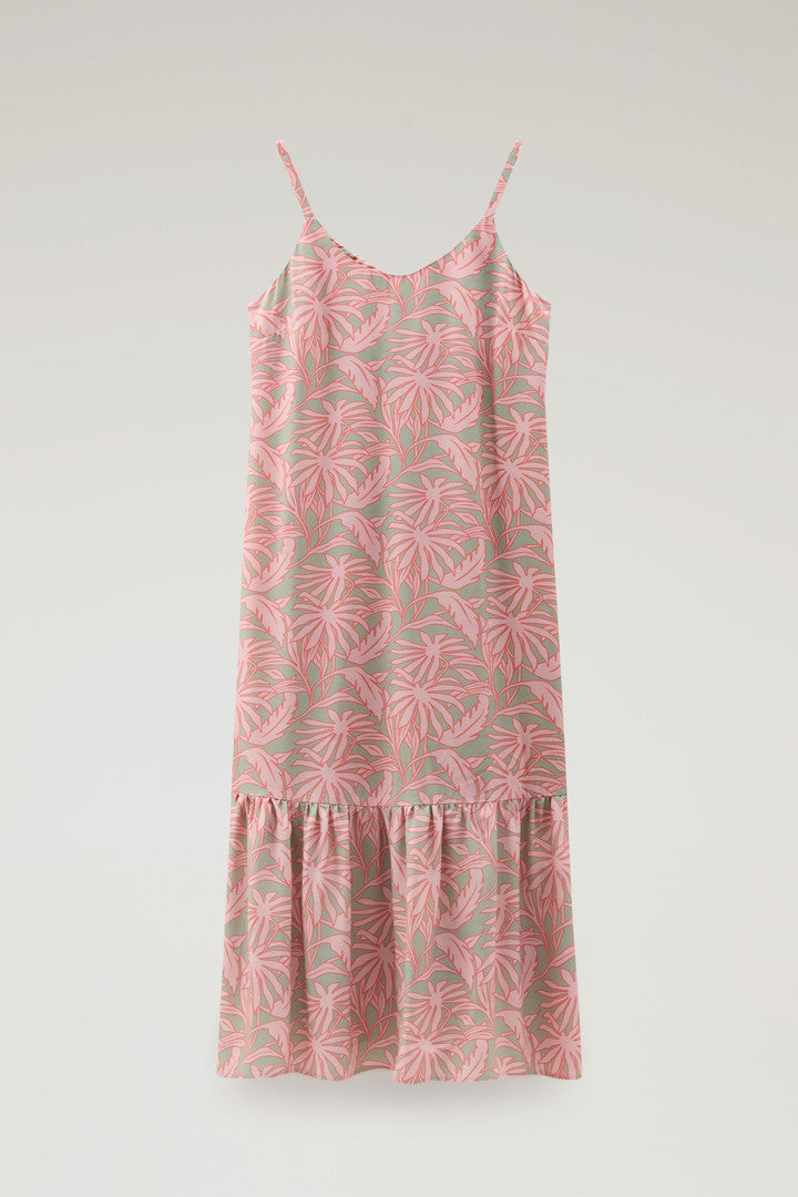 Dress with Tropical Print (Coral Sand Flower) - Main View