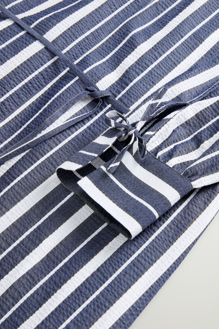 Stretch Cotton Dress (Blue Stripe) - Detail View 6
