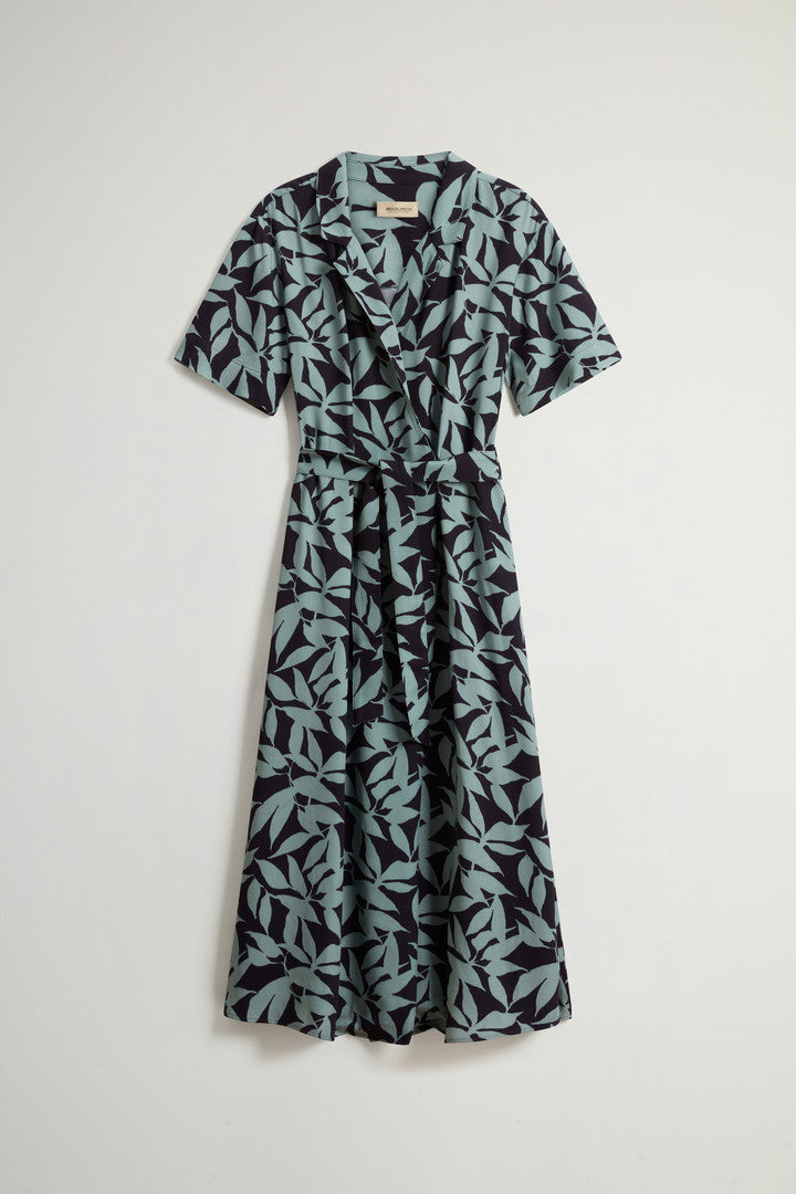 Wrap Dress with Nature Motif (Chinois Green Leaf) - Main View
