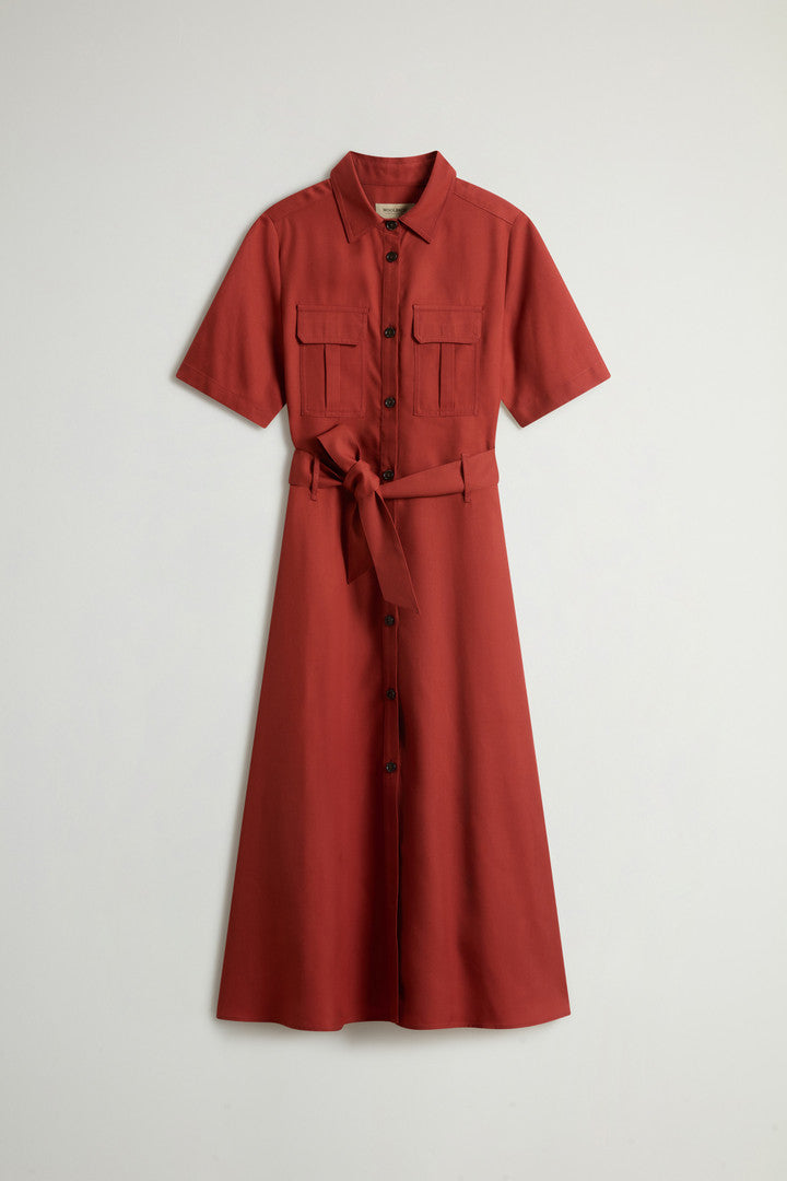 Long Tencel Dress (Melton Blue) - Detail View 4