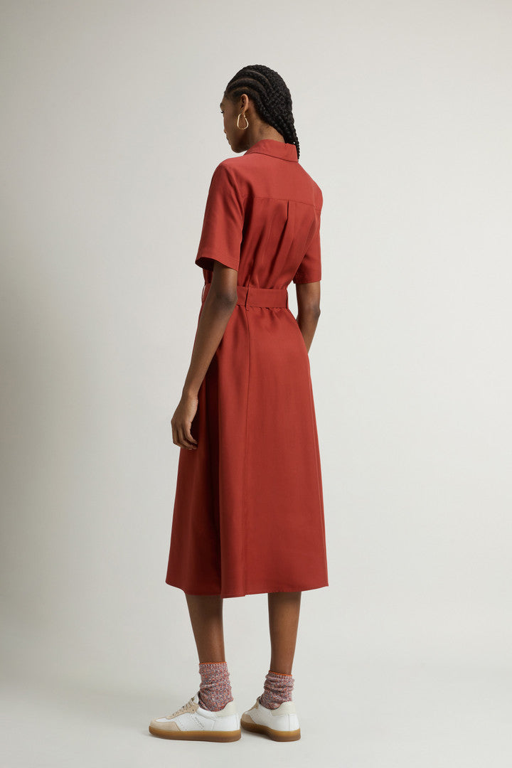 Long Tencel Dress (Light Oak) - Detail View 3