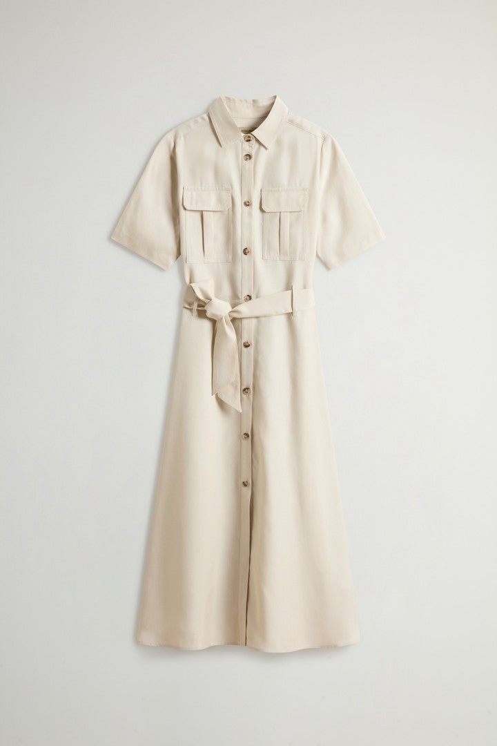 Long Tencel Dress (Melton Blue) - Detail View 8