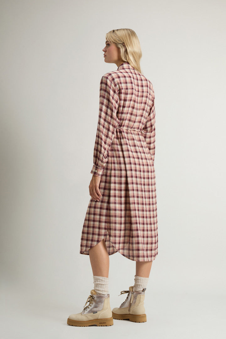 Dress in Italian Brushed Fabric (Elderberry Buffalo) - Detail View 3