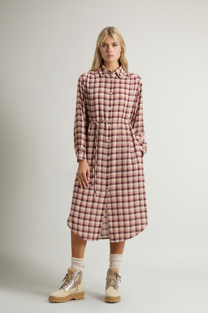 Dress in Italian Brushed Fabric (Elderberry Buffalo) - Detail View 1