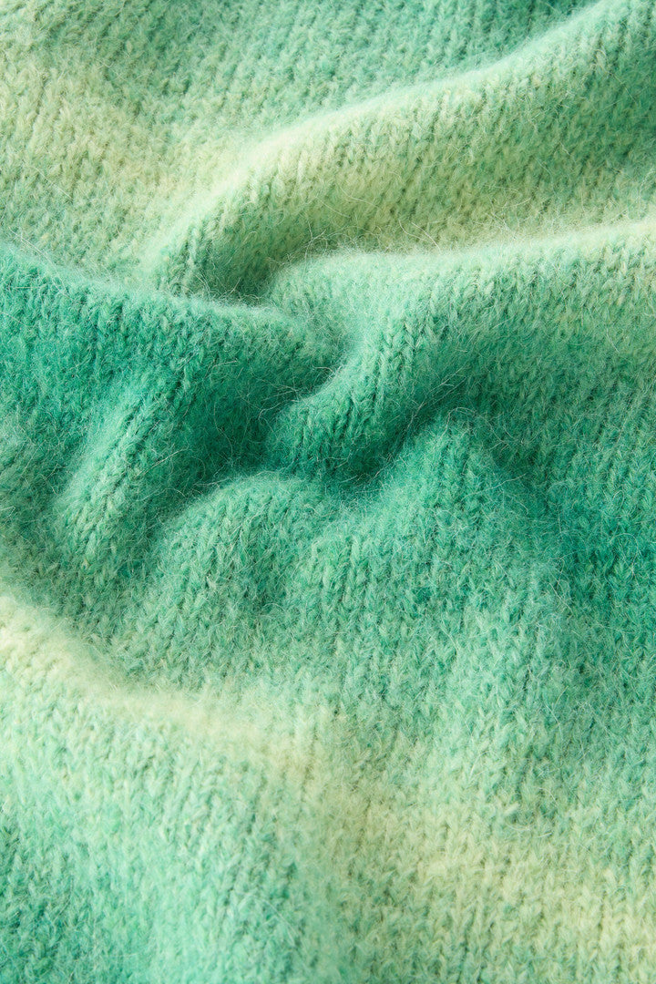 Turtleneck Sweater in Alpaca Blend with DÃ©gradÃ© Effect (Kelly Green) - Detail View 3