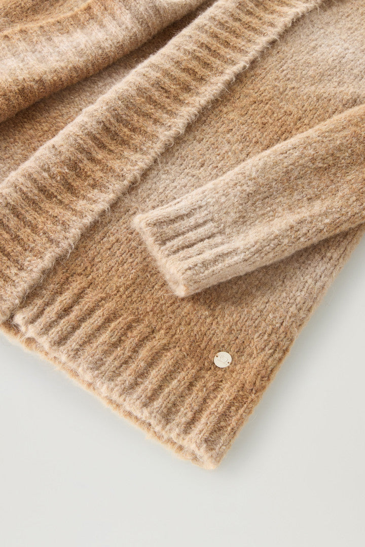 Cardigan in Alpaca Blend with DÃ©gradÃ© Effect (Suede Brown) - Detail View 2