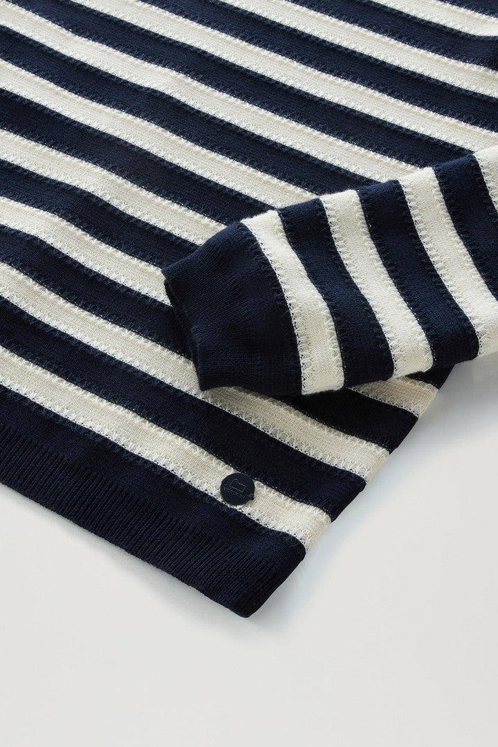 Pure Cotton Sweater with Boat Neckline (Melton Blue) - Detail View 3