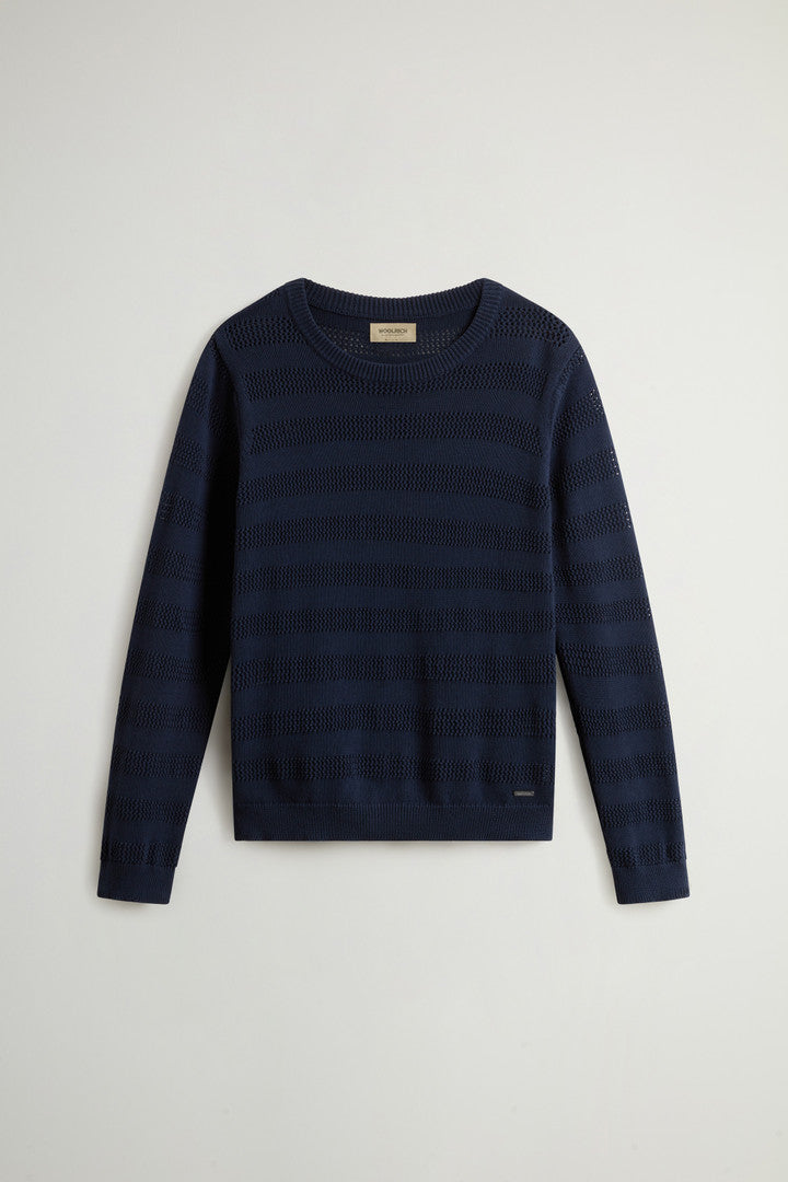 Pure Cotton Crewneck Sweater (Melton Blue) - Main View