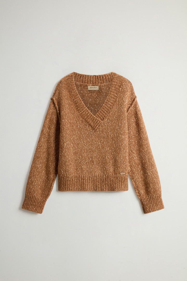 Sweater in Cotton, Alpaca and Wool Blend (Cornstalk) - Main View