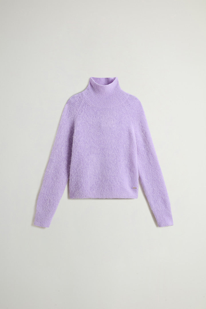 Turtleneck Alpaca- and Wool-Blend Sweater (Soft Violet) - Main View