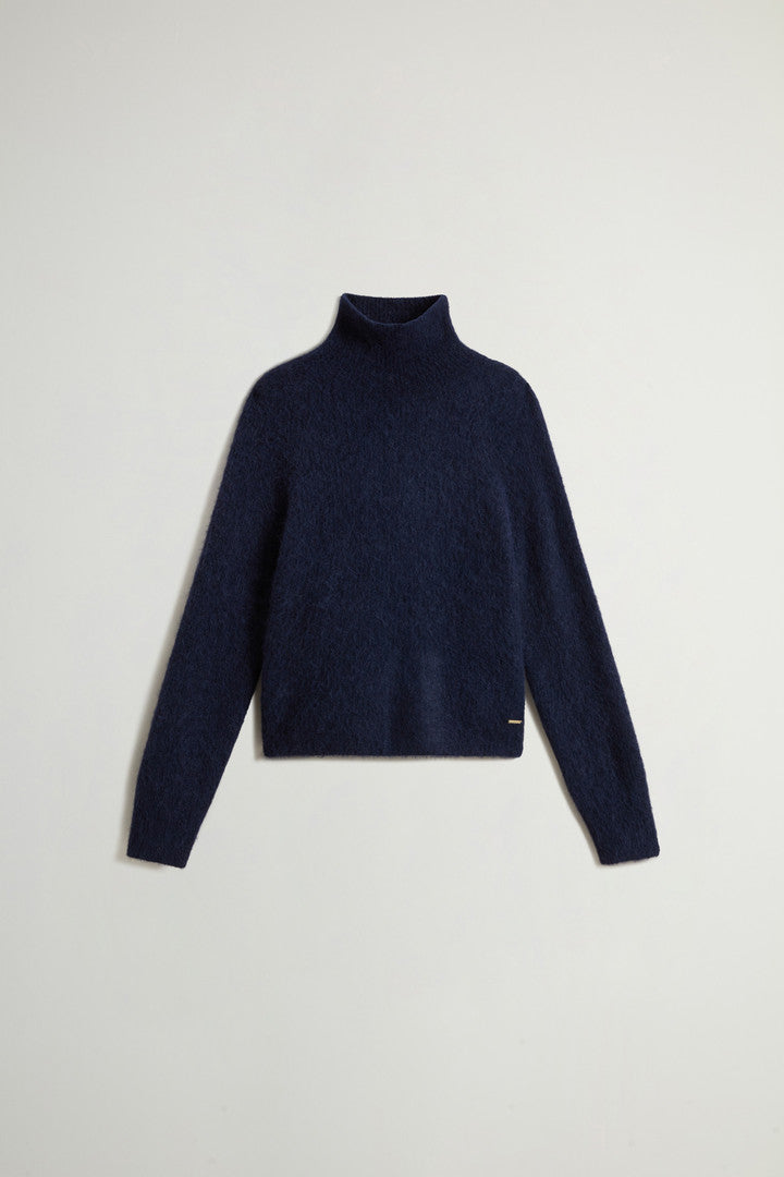 Turtleneck Alpaca- and Wool-Blend Sweater (Soft Violet) - Detail View 7