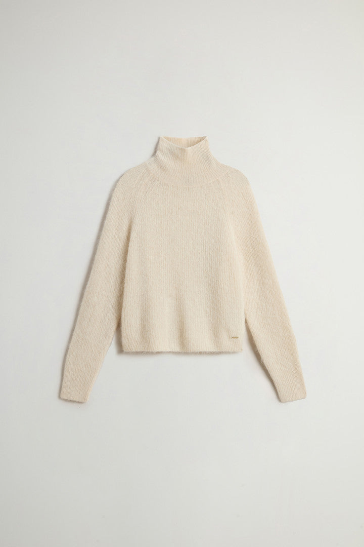 Turtleneck Alpaca- and Wool-Blend Sweater (Soft Violet) - Detail View 5