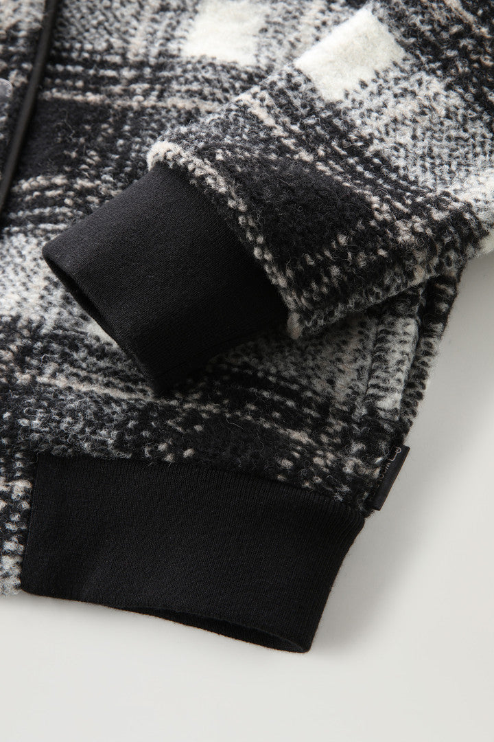 Wool Blend Gentry Check Bomber (Black Check) - Detail View 3