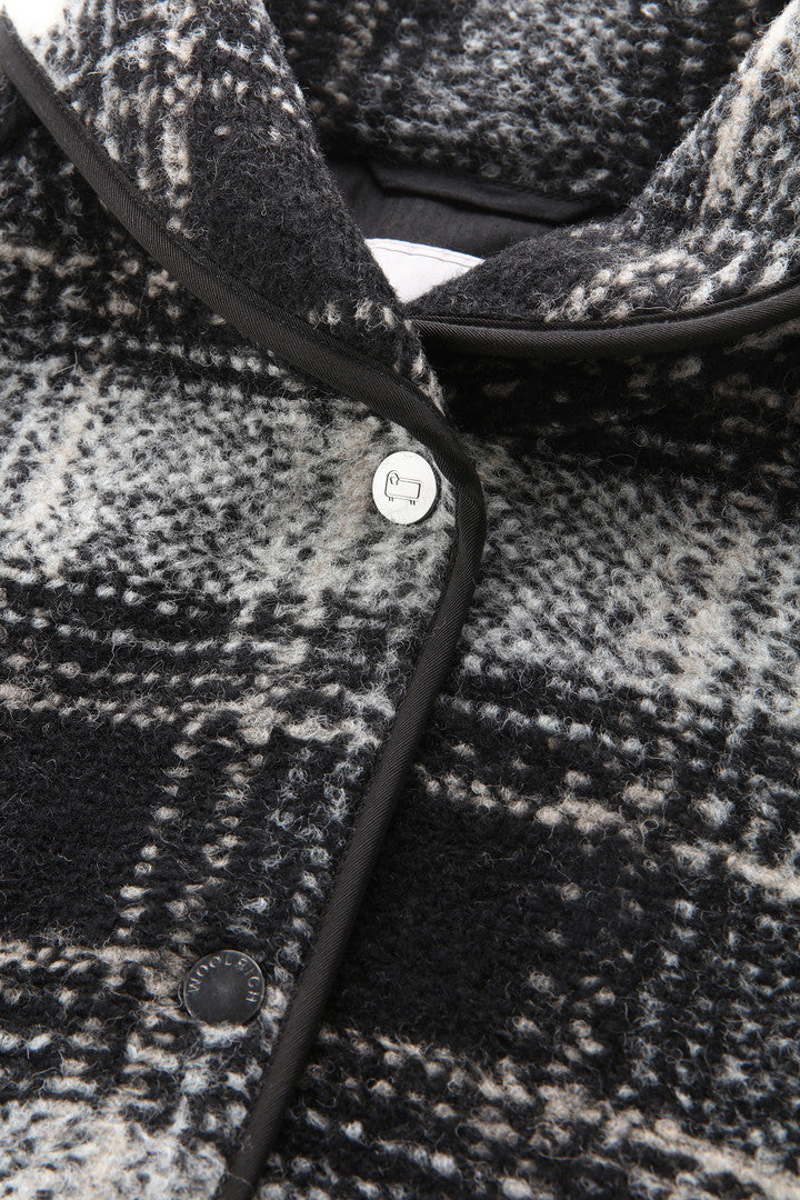 Wool Blend Gentry Check Bomber (Black Check) - Detail View 2