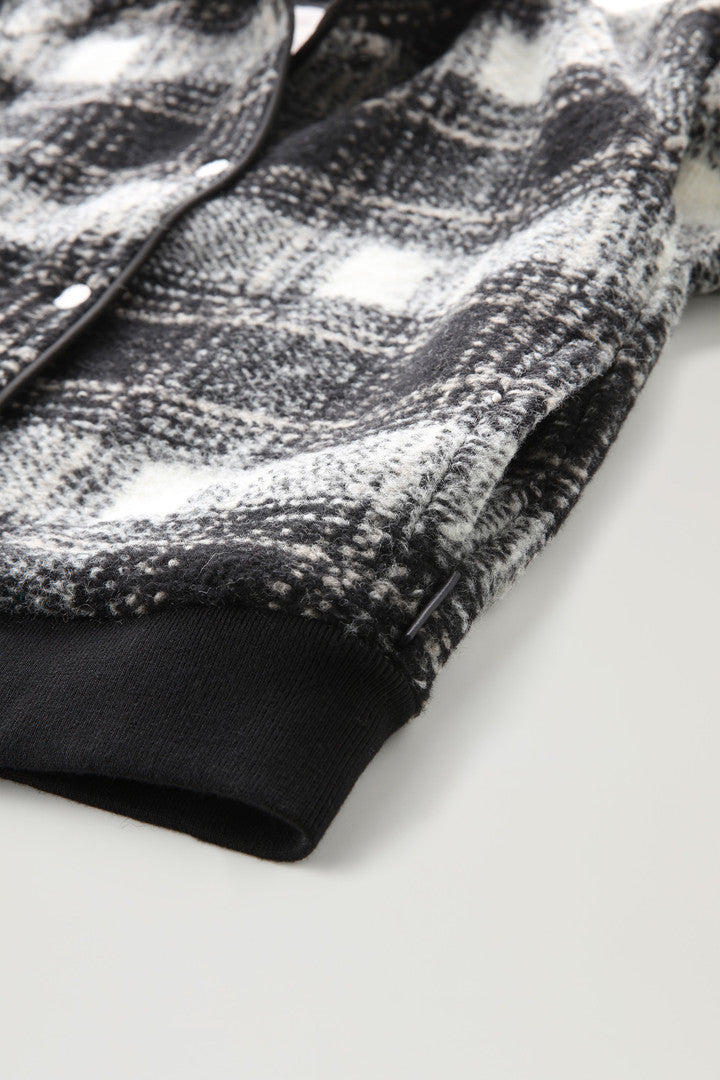 Wool Blend Gentry Check Bomber (Black Check) - Detail View 5