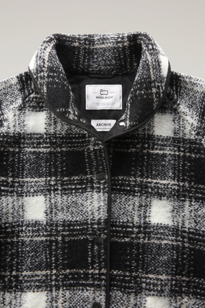 Wool Blend Gentry Check Bomber (Black Check) - Detail View 1