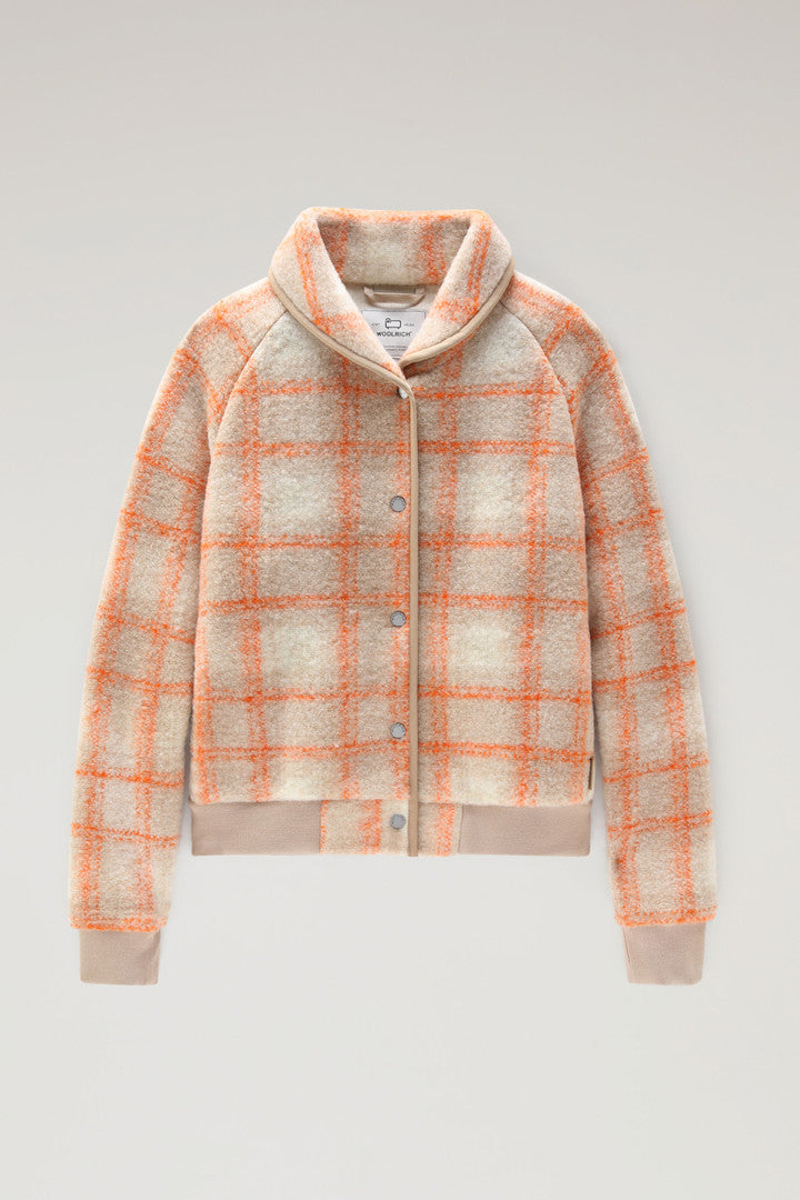 Wool Blend Gentry Check Bomber (Black Check) - Detail View 6