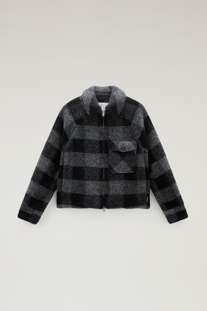 Gentry Overshirt in Wool Blend with Zip (Black Buffalo) - Main View