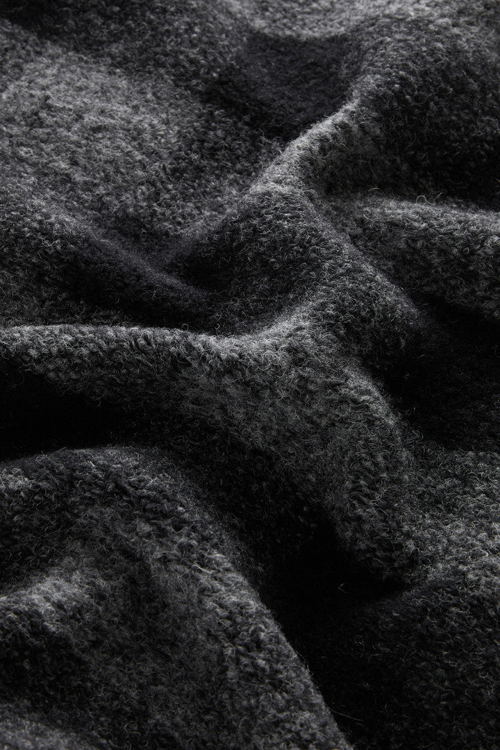 Gentry Long Check Coat with Hood (Grey Check) - Detail View 5