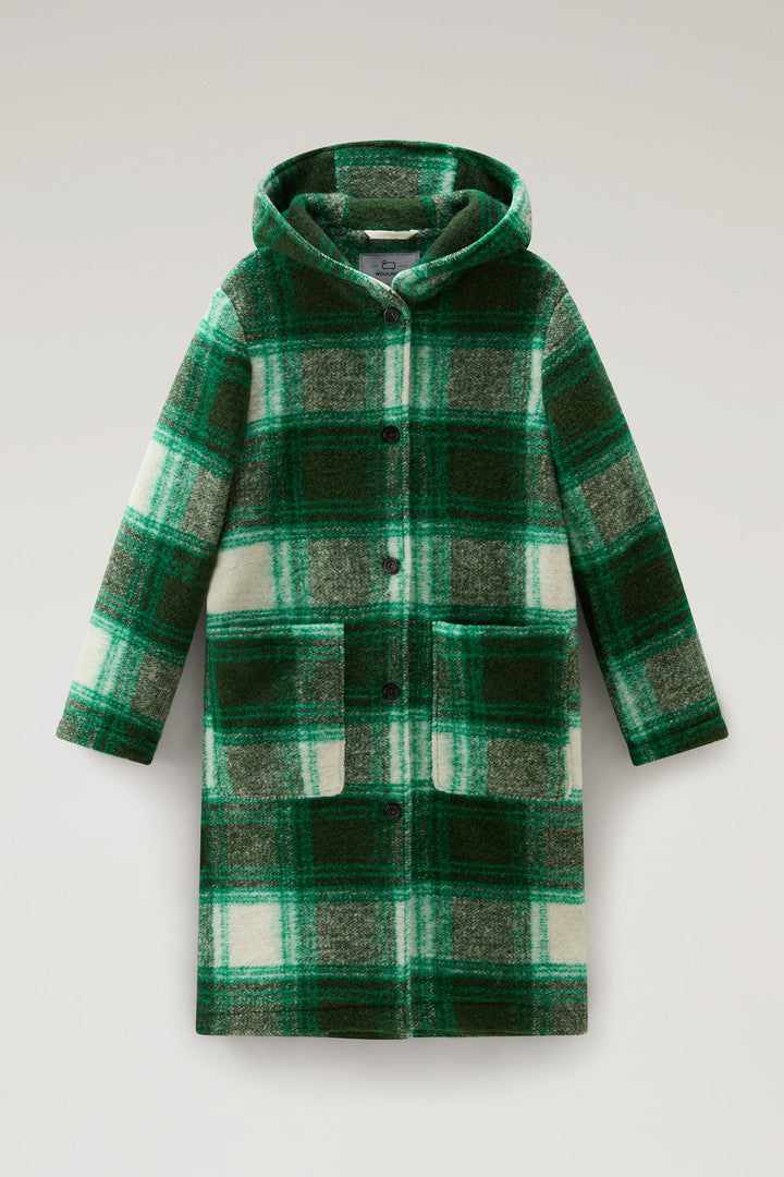 Gentry Long Check Coat with Hood (Black Buffalo) - Detail View 6