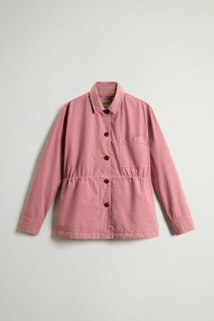 Garment-Dyed Pure Cotton Overshirt (Light Oak) - Detail View 4