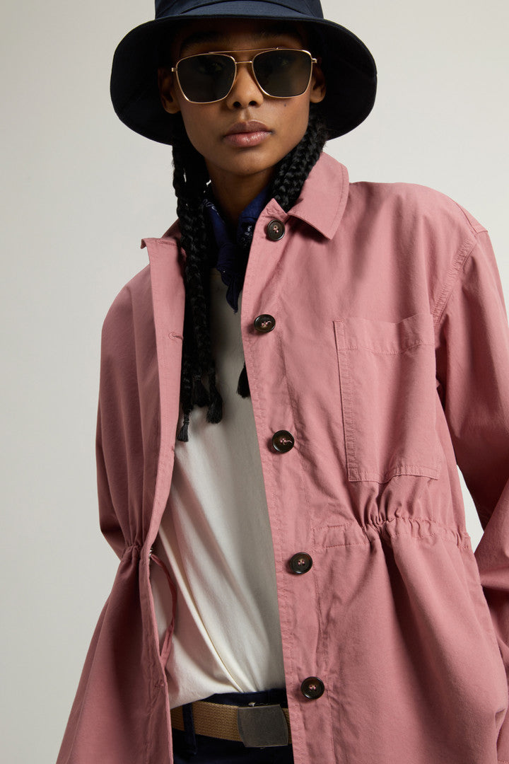 Garment-Dyed Pure Cotton Overshirt (Light Oak) - Detail View 3