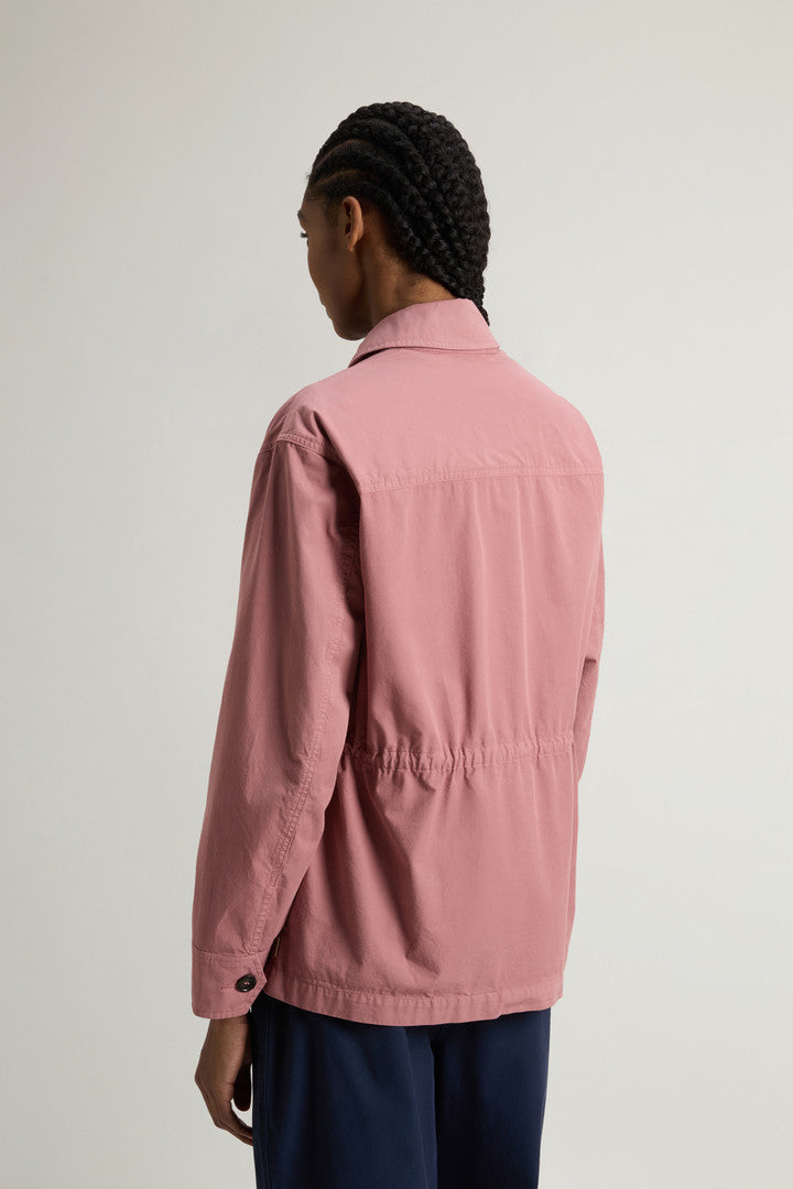 Garment-Dyed Pure Cotton Overshirt (Light Oak) - Detail View 2