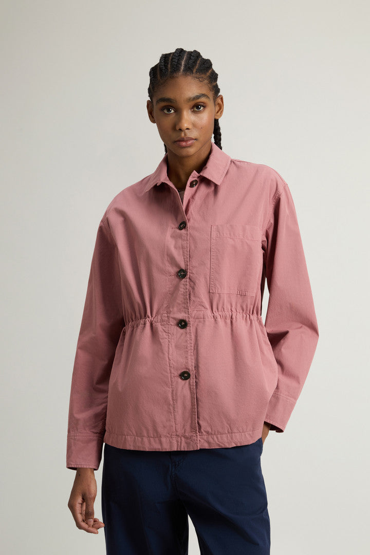 Garment-Dyed Pure Cotton Overshirt (Light Oak) - Main View