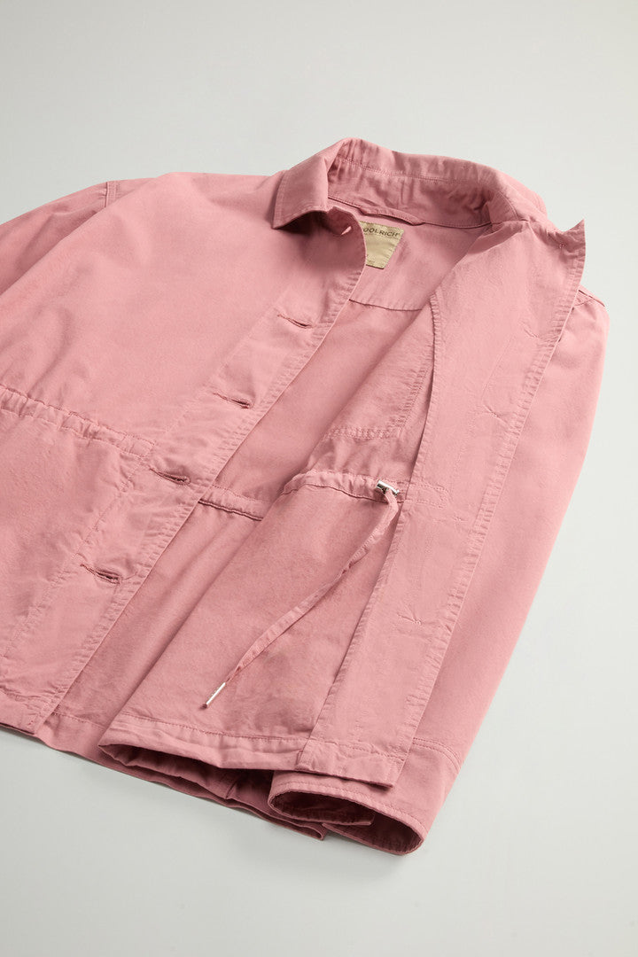 Garment-Dyed Pure Cotton Overshirt (Light Oak) - Detail View 7