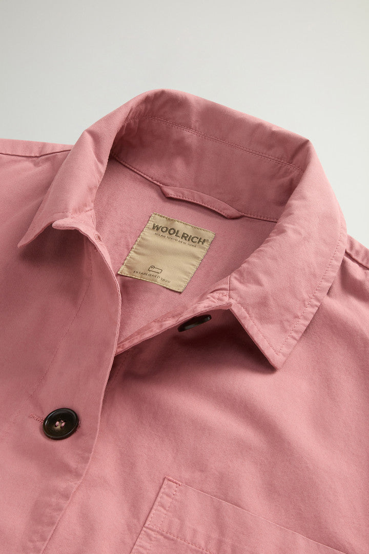Garment-Dyed Pure Cotton Overshirt (Light Oak) - Detail View 5