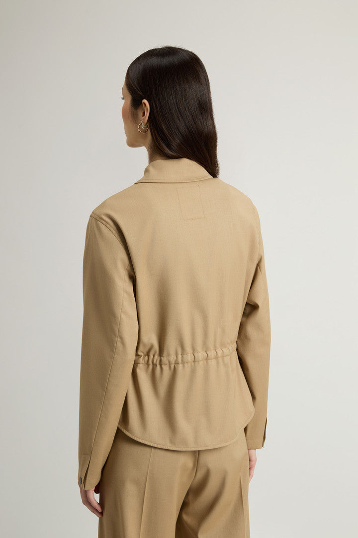 Overshirt in Wool Blend (Cornstalk) - Detail View 3