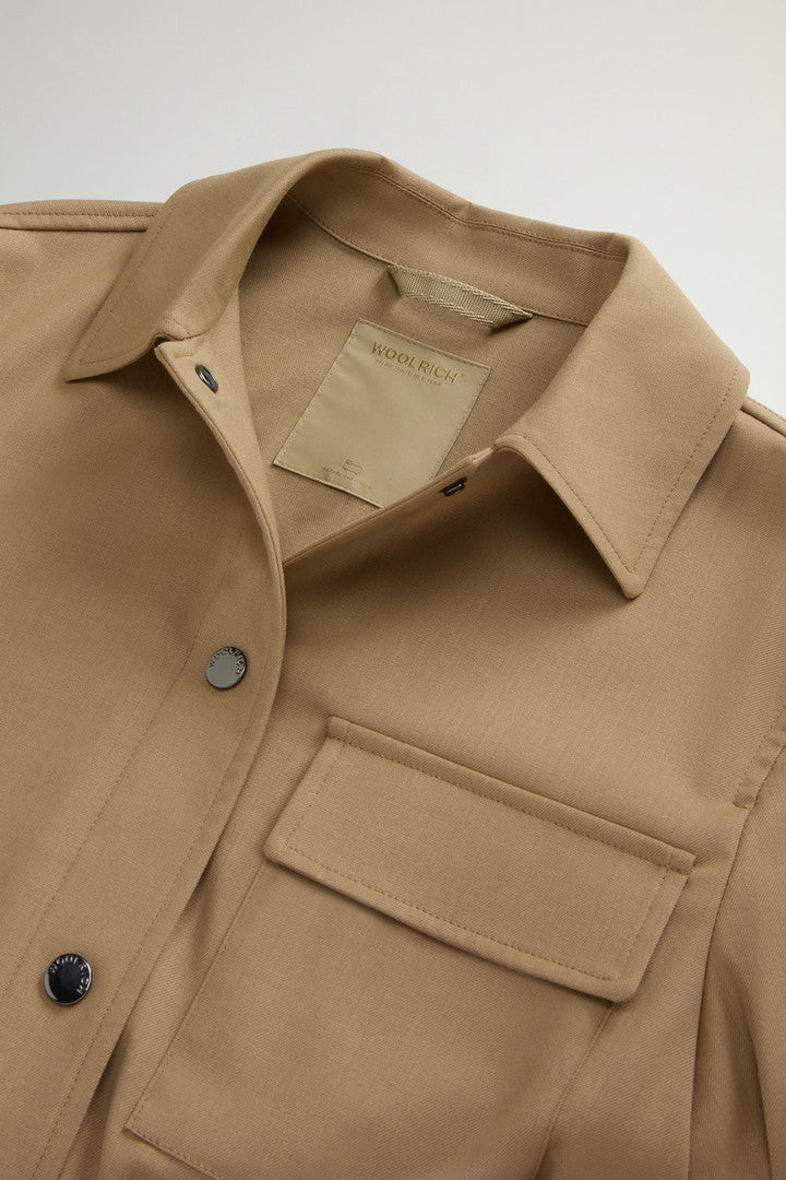 Overshirt in Wool Blend (Melton Blue) - Detail View 6