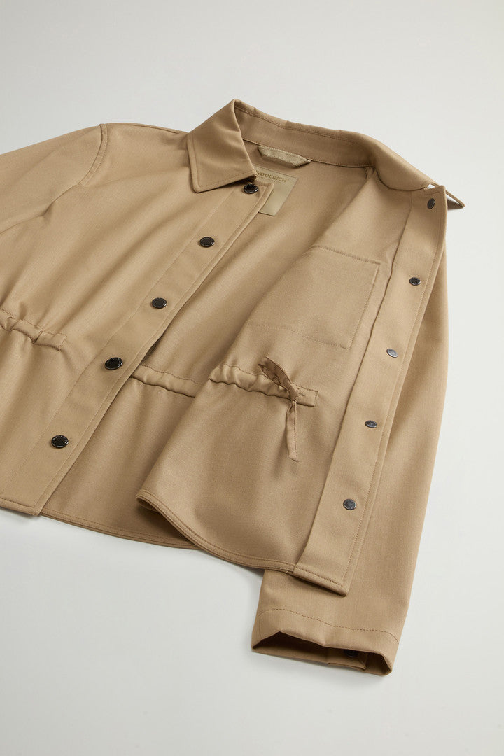 Overshirt in Wool Blend (Melton Blue) - Detail View 8