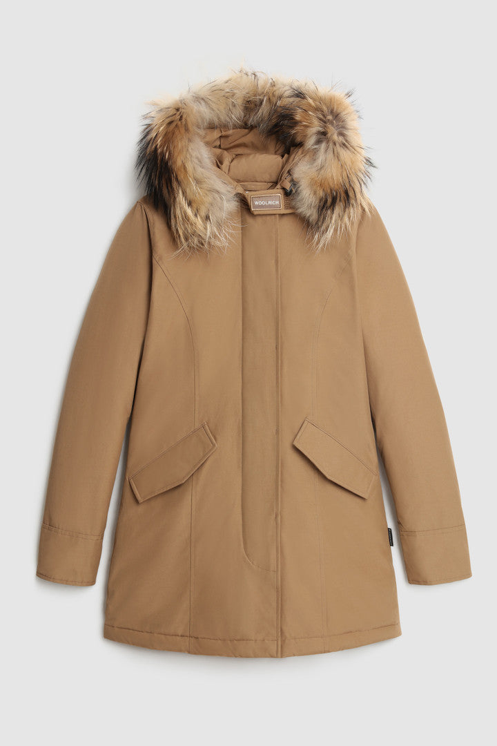 Arctic Parka in Ramar Cloth with Detachable Fur Trim (Dark Green Two Tones) - Detail View 14