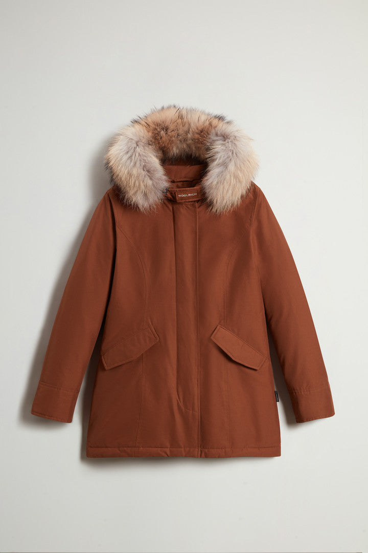 Arctic Parka in Ramar Cloth with Detachable Fur Trim (Dark Green Two Tones) - Detail View 22