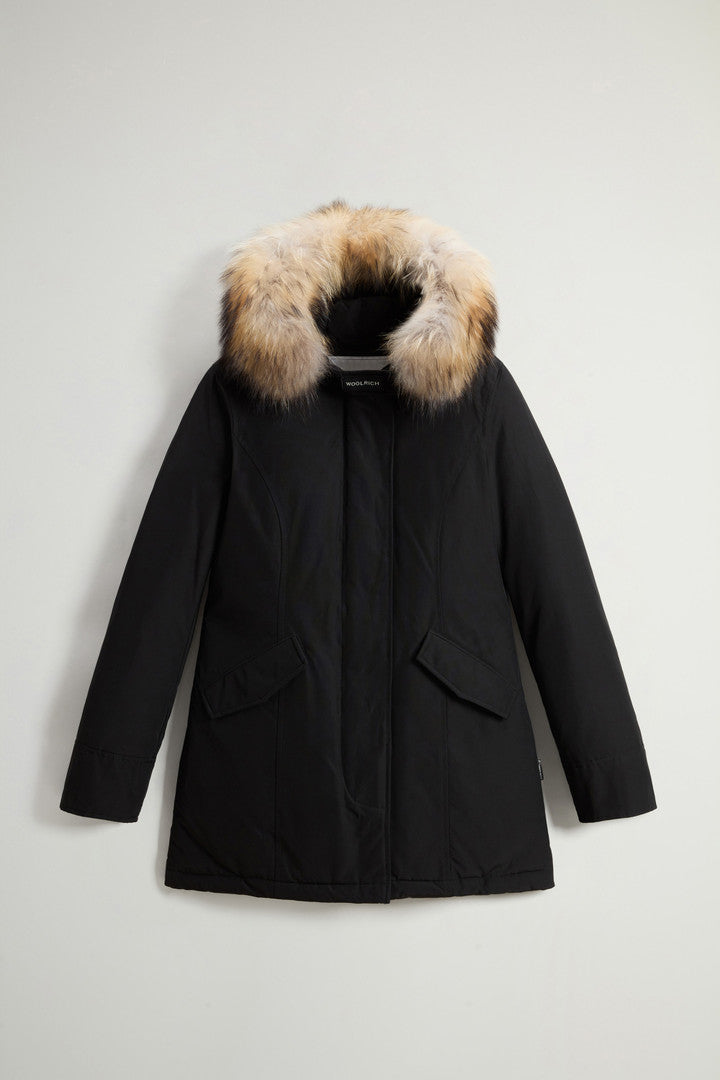 Arctic Parka in Ramar Cloth with Detachable Fur Trim (Dark Green Two Tones) - Detail View 21