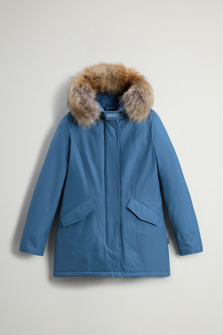 Arctic Parka in Ramar Cloth with Detachable Fur Trim (Dark Green Two Tones) - Detail View 20