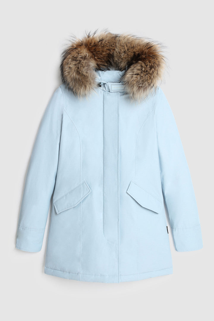 Arctic Parka in Ramar Cloth with Detachable Fur Trim (Dark Green Two Tones) - Detail View 13